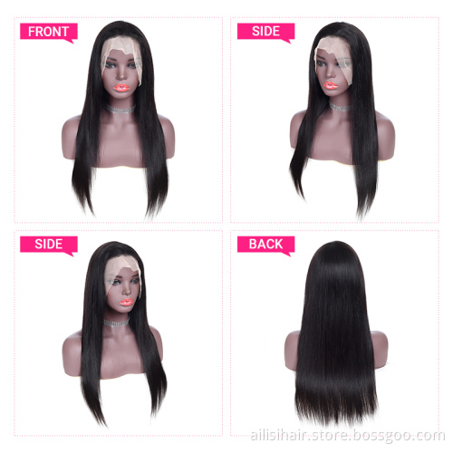 Wholesale Straight Brazilian Hair HD Lace Wigs Full Lace Frontal Wig With Baby Hair Virgin Human Hair Wigs For Black Women